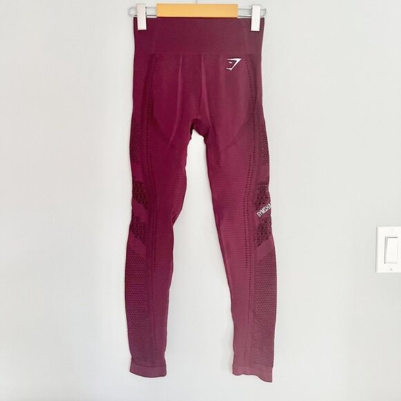 Gymshark Pants - Gymshark Flawless Knit Tights in Ruby Size XS
